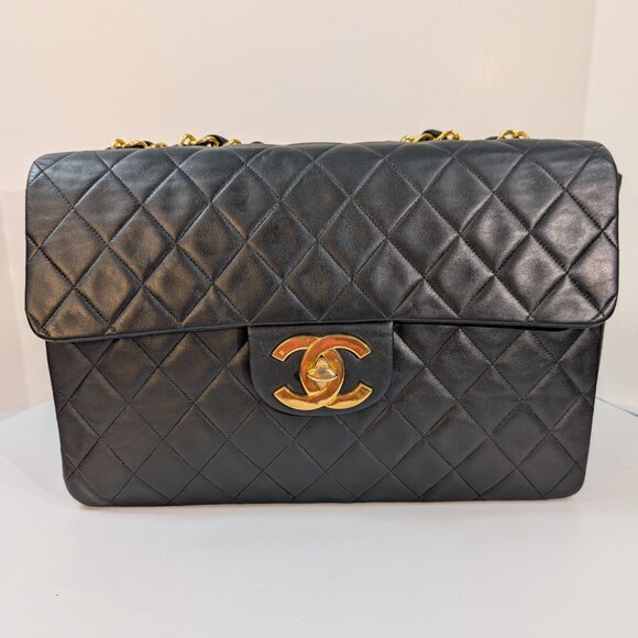 Chanel Vintage Black Series 3 Classic Maxi Calfskin Single Flap Bag - Picture 4 of 16